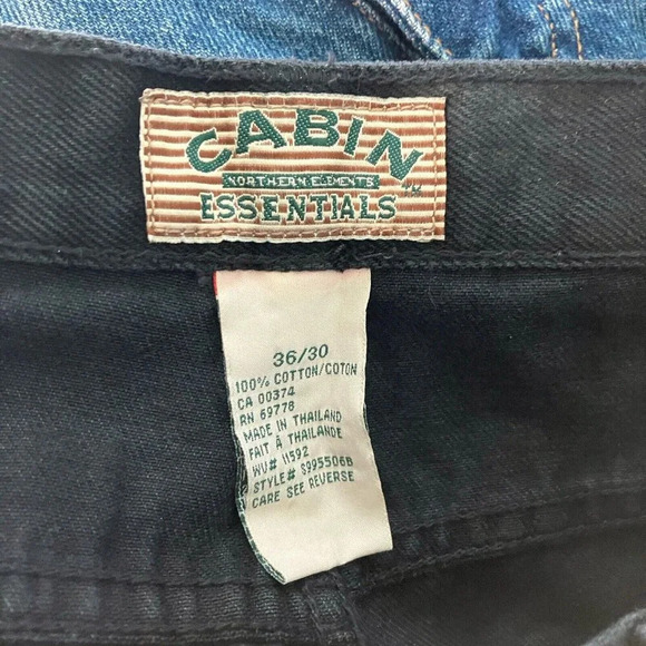 Vintage Deadstock Northern Elements Cabin Essentials Black Jeans Straight Leg Me - Picture 3 of 4